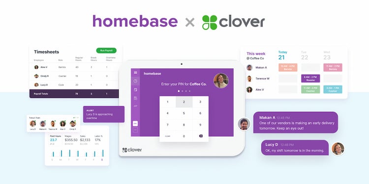 Time Clock intégrée à Clover