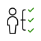 Person 3 checkmarks icon