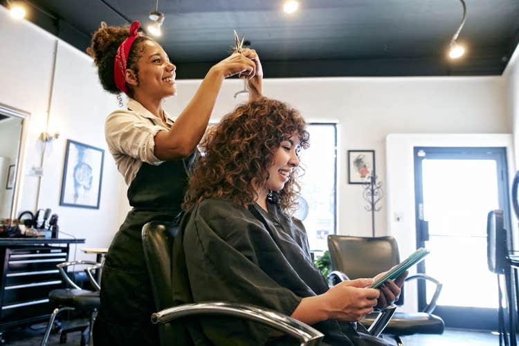 women in salon