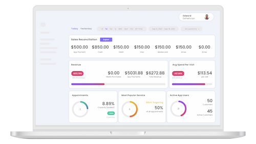 Cojilio reporting screen on white laptop