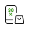 Mobile phone with percentage on screen icon