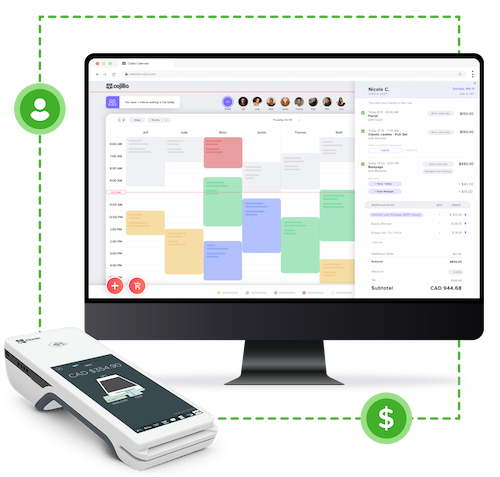 Clover Flex POS integrated with Cojilio online calendar