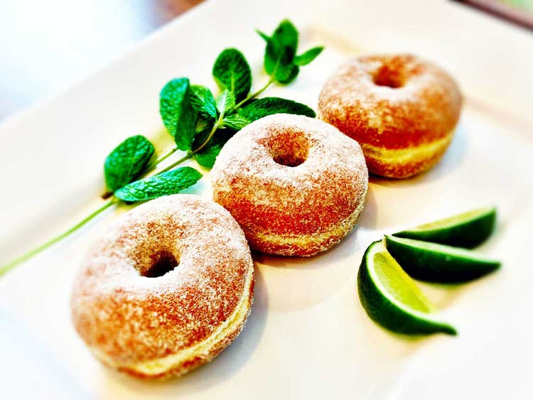 Three sugar donuts