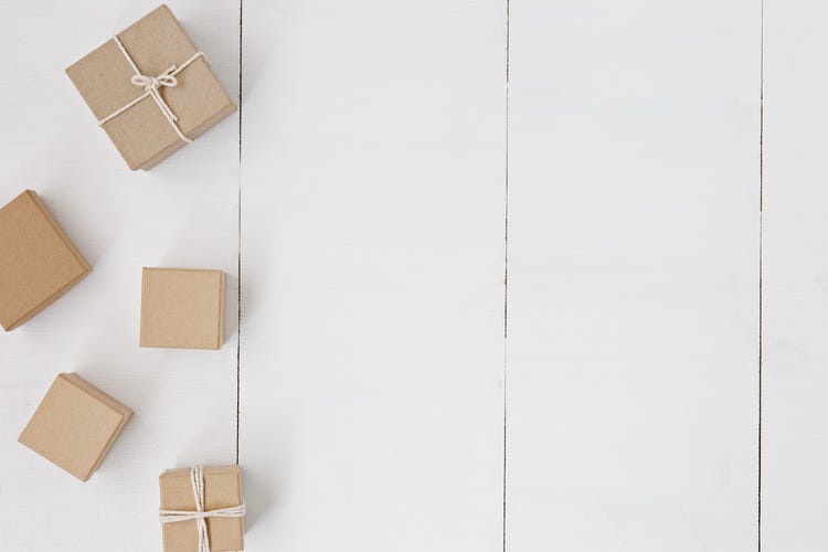 Five brown packages