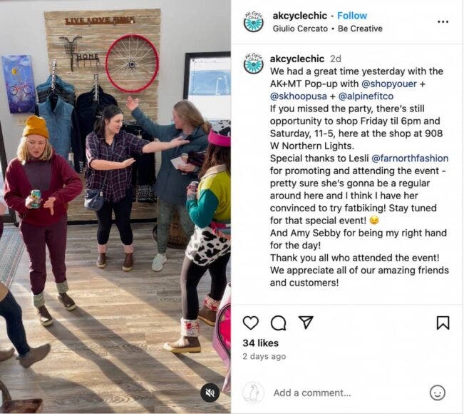 AK Cycle Chic social post with image of event