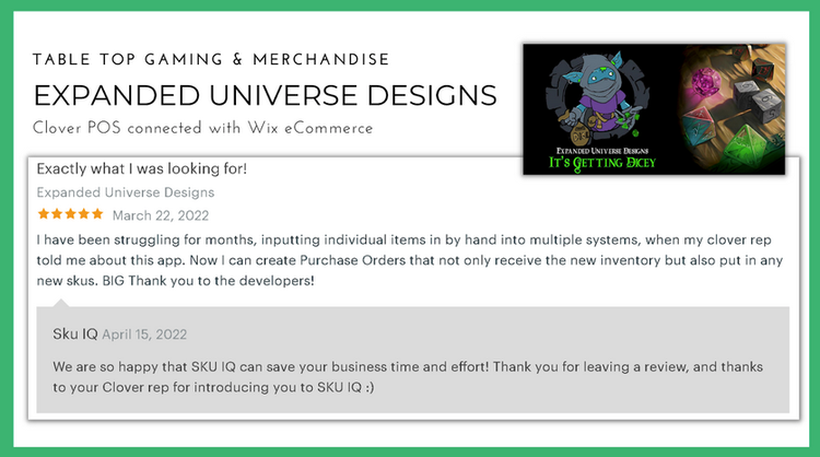Expanded Universe Design testimonial: No more manual entries