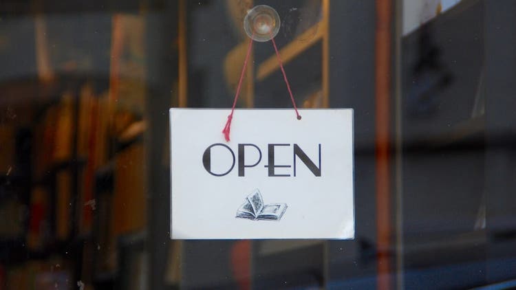 Open sign in window