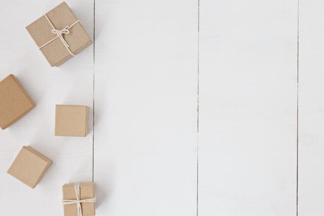 Five brown packages