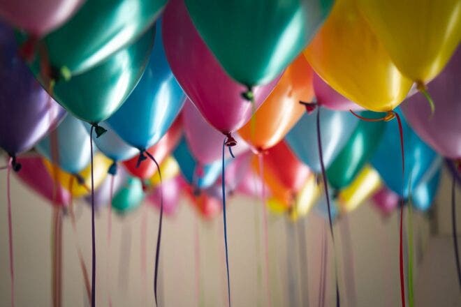 Multi-colored balloons