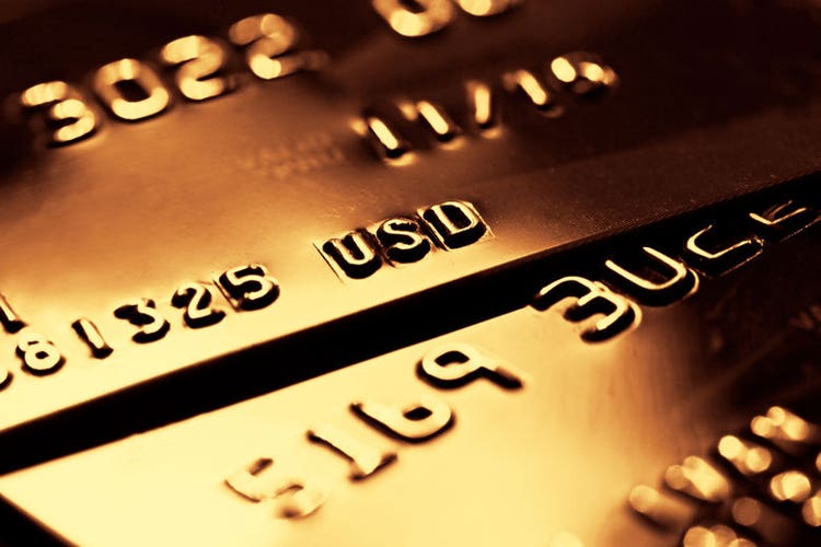 Two gold credit cards