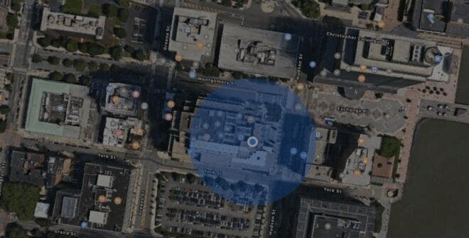 Earth view image on Apple Maps