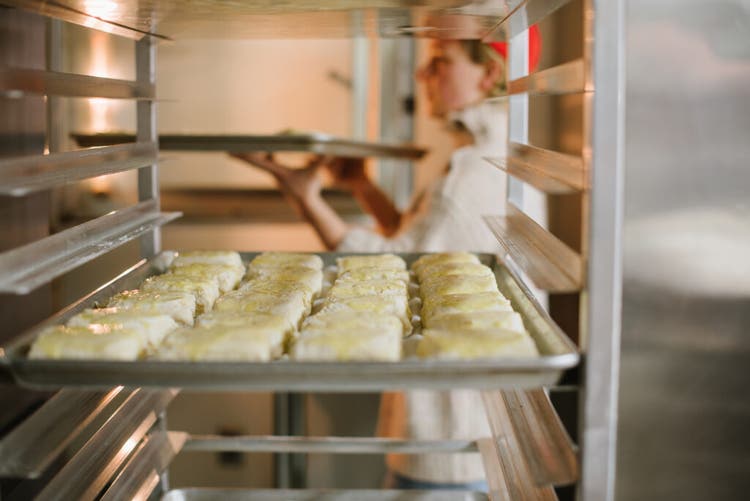 Biscuits on a baking sheet