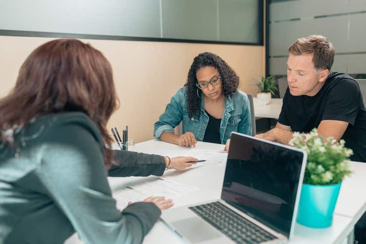 Couple meeting with financial professional