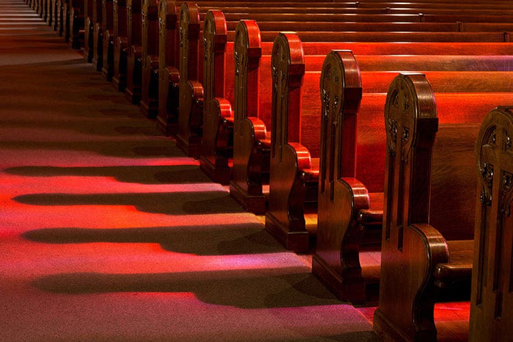 Pews in a church