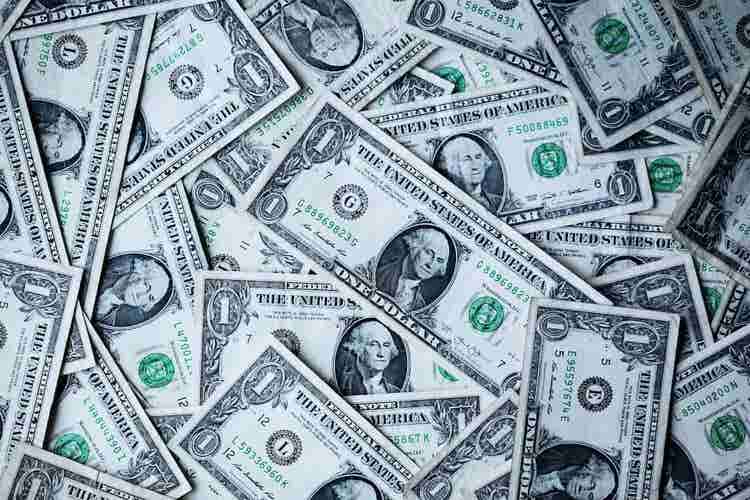 Pile of dollar bills