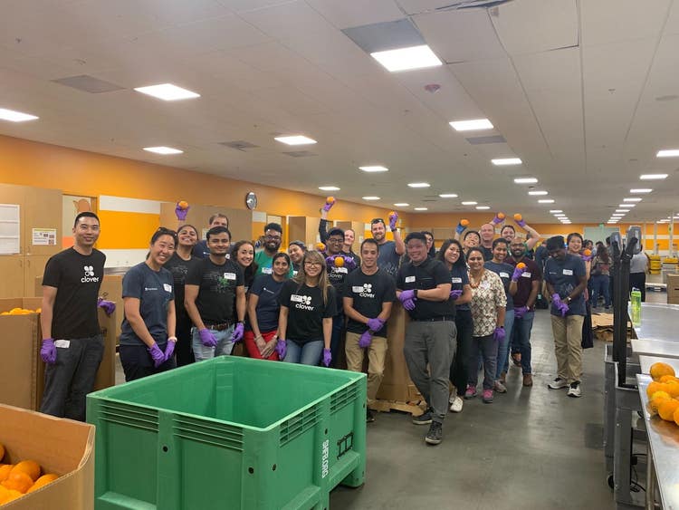 Clover employees volunteering