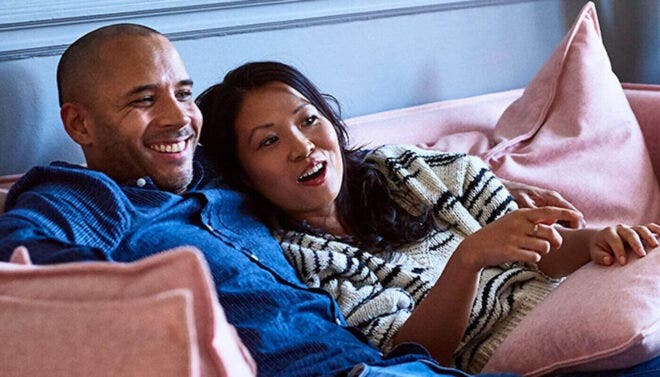 Couple on sofa