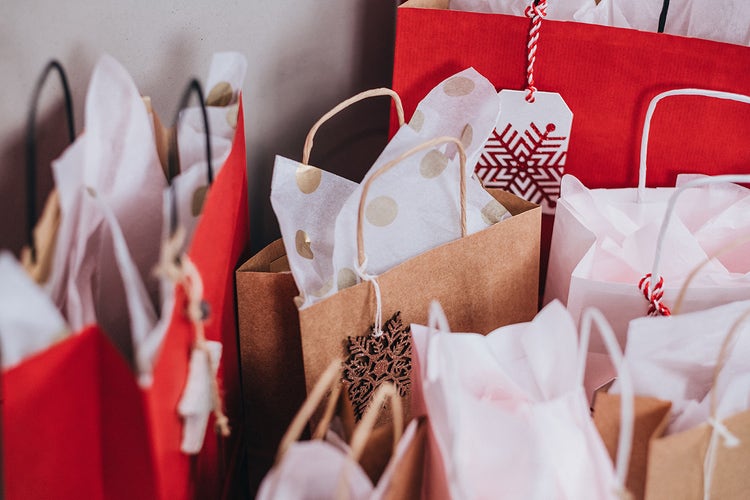 Wrapped holiday gifts