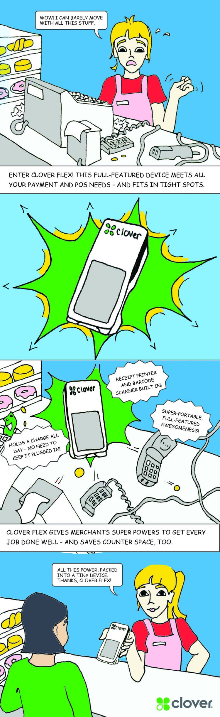 Clover Flex comic - countertop