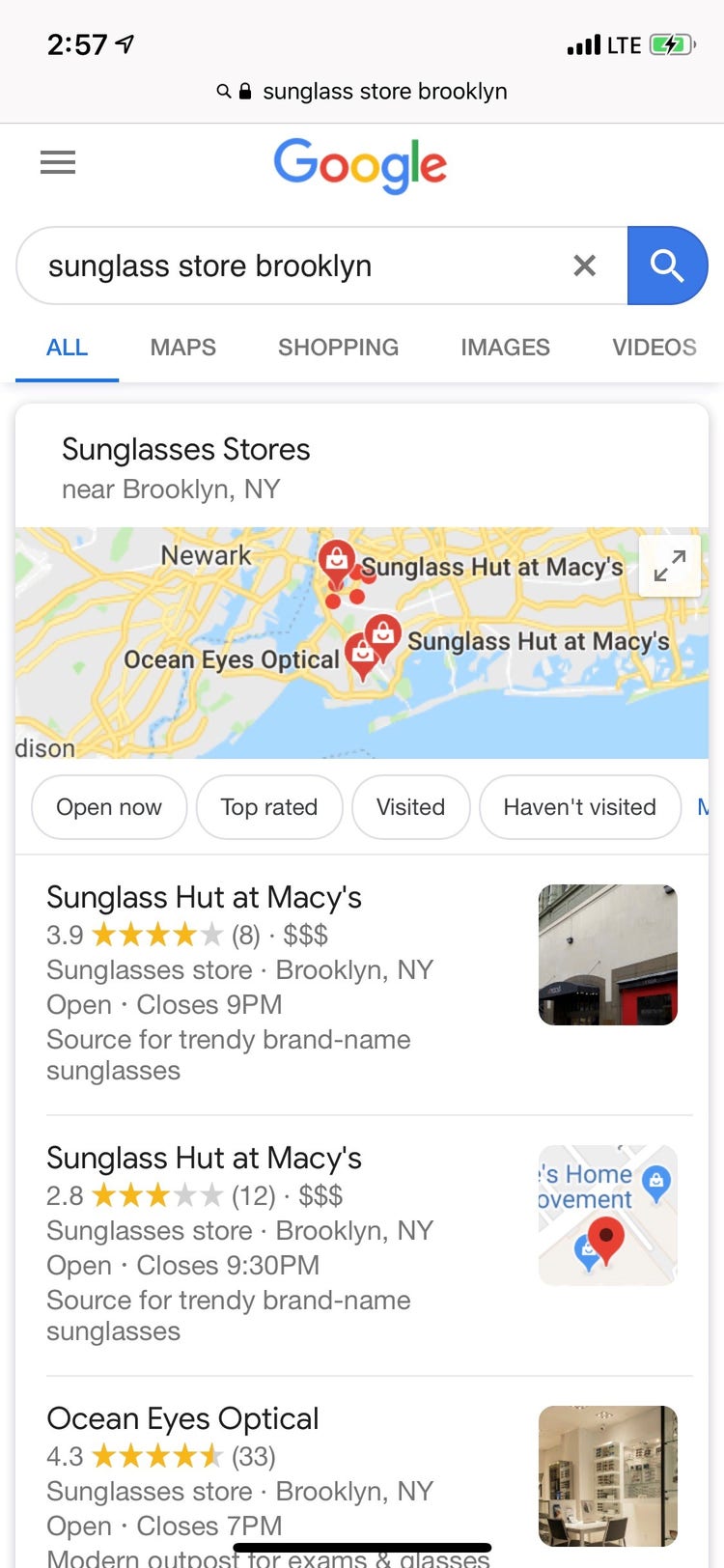 Google Maps on a mobile device