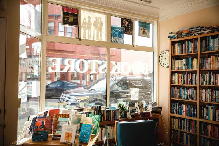 Interior of small bookstore