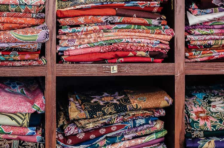 Shelves with fabric