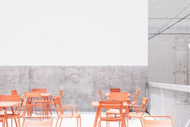 Tables in a quick service restaurant