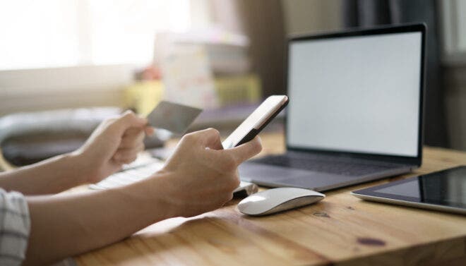 Person making eCommerce transaction