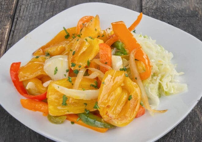 Jackfruit on a plate with rice