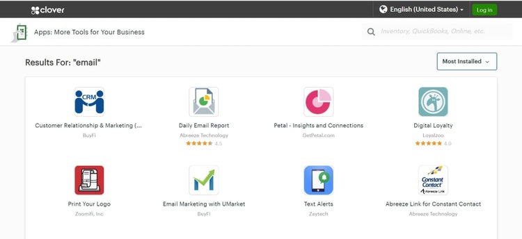 Email apps in Clover App Market