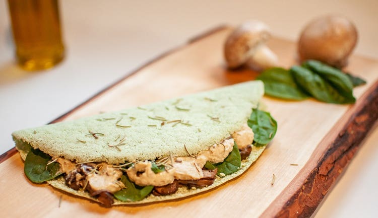 spinach mushroom crepe from Tapi Go!