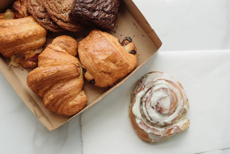Croissants, cookies, brownies, and cinnamon rolls