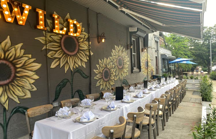 Exterior dining area of WILD Park Slope