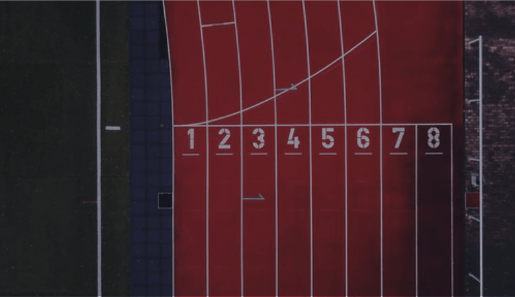 Lanes on running track