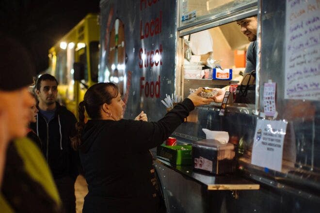 People at food truck