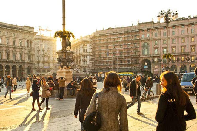 Fountain and plaza in Italy