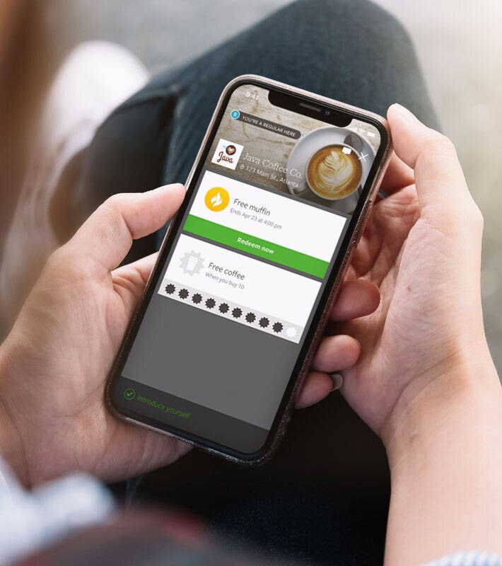 Mobile rewards for coffee shop