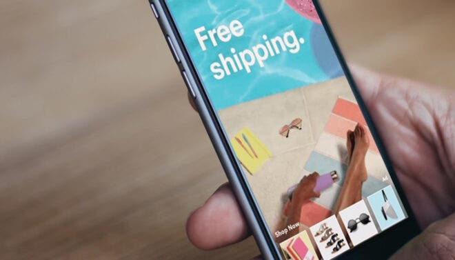 eCommerce site on mobile phone
