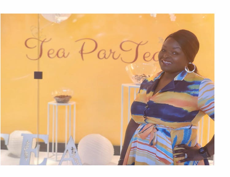 Tea ParTea owner in front of her shop