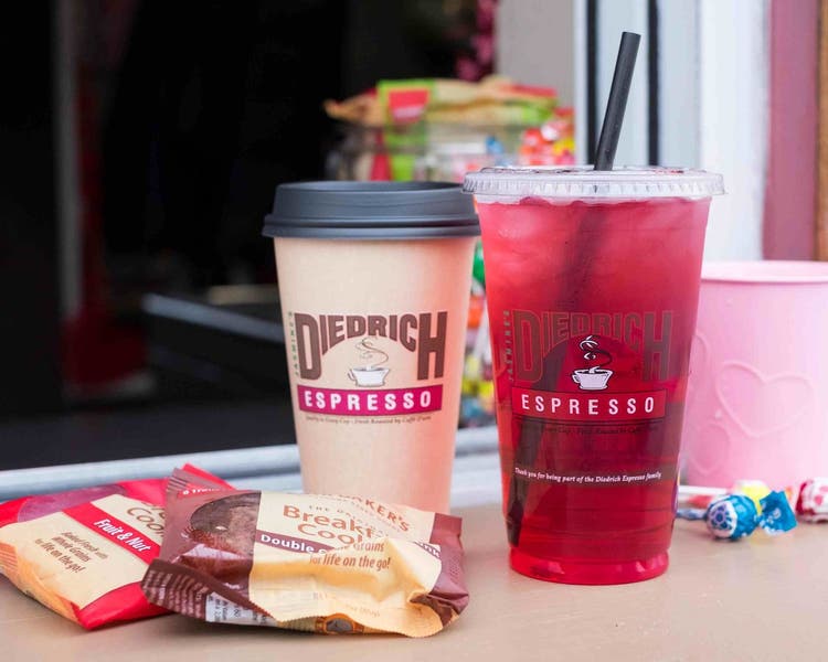 Drinks and snacks from Diedrich Espresso