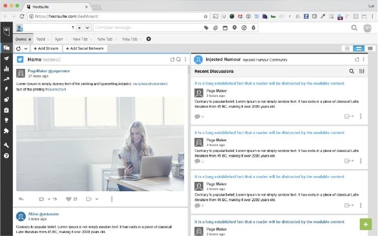 Hootsuite dashboard