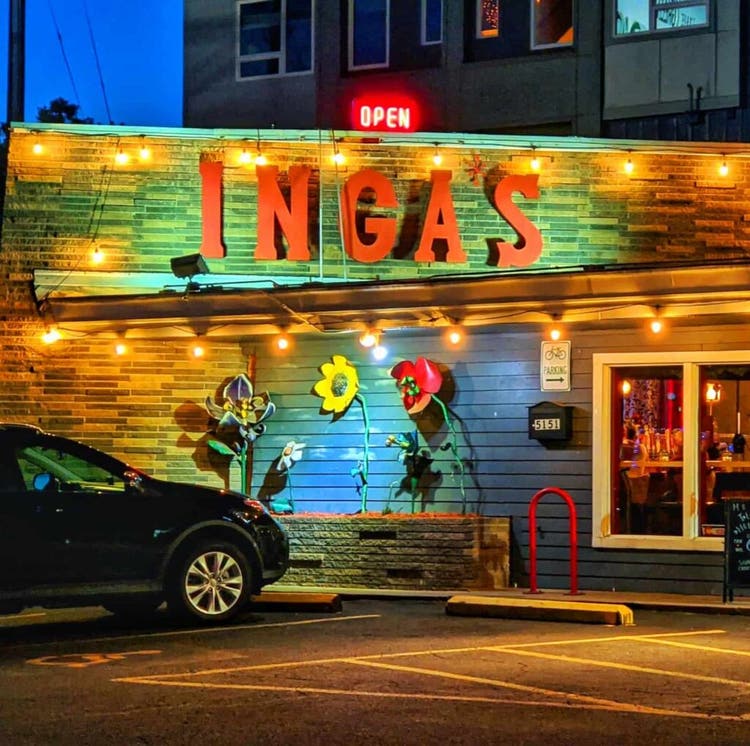 Exterior of Inga's Alpine Tavern