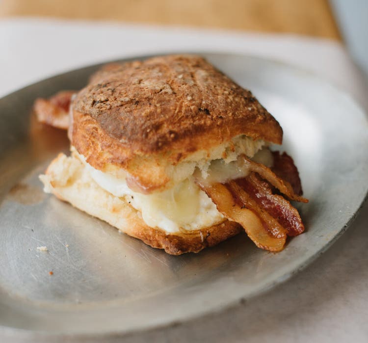 Breakfast sandwich from Walk In & Neon Croissant