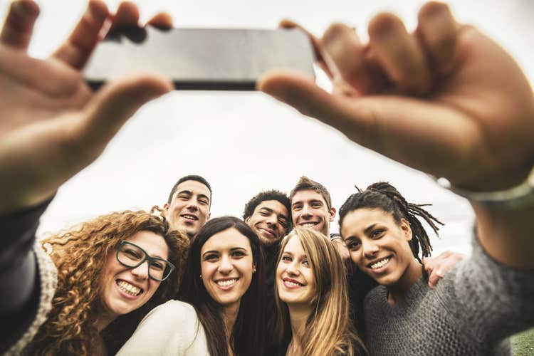 Group taking selfie