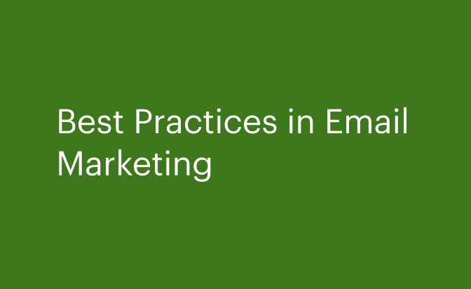 Best Practices in Email Marketing