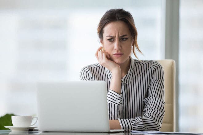 Woman with concerned look