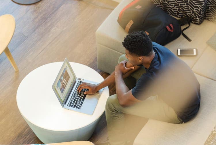 Man looking at laptop