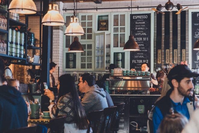 People in a cafe