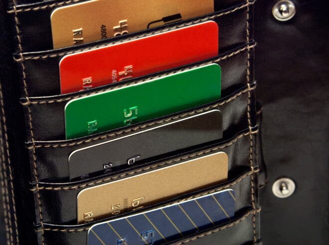 Wallet with credit cards