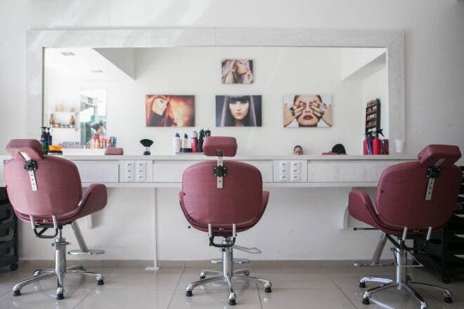 Three salon chairs